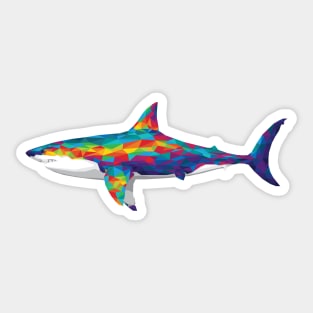 Rainbow Geometric Shark Sticker